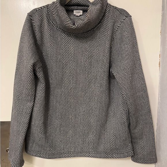 J. Crew Sweaters - Cozy Black and White Chevron funnel neck top